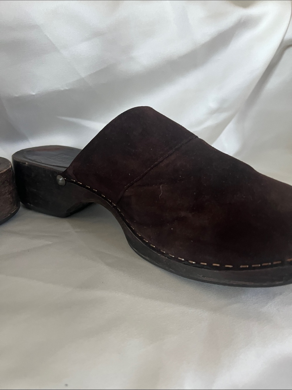 Chanel Brown Suede Clogs Size 38 - Picture 11 of 14